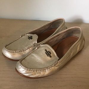 Silver COACH loafers